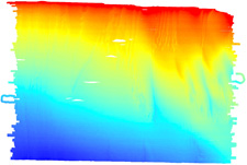 Thumbnail image of the bathymetric data collected by the U.S. Geological Survey off the southern shore of Martha's Vineyard, 2007