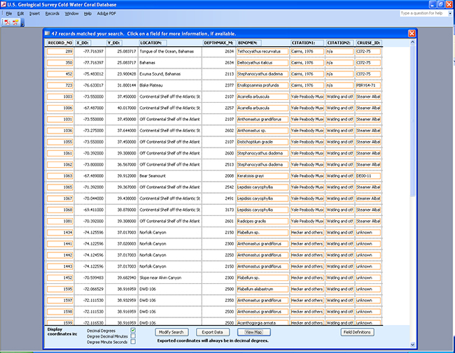 Figure 7C, screen shot of database showing search results window, with link to larger image.