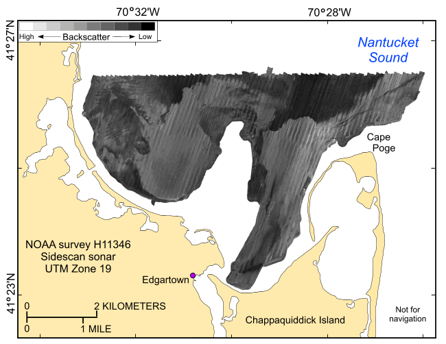 Figure 20, map showing the sidescan-sonar imagery produced from data collected during NOAA survey H11346.