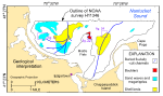 Thumbnail image of Figure 21, map showing interpretation of the sea floor within the survey area, and link to larger figure.