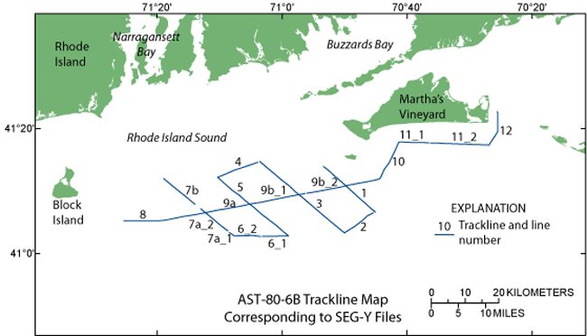 Browse image of seismic-line locations from cruise AST-80-6B.