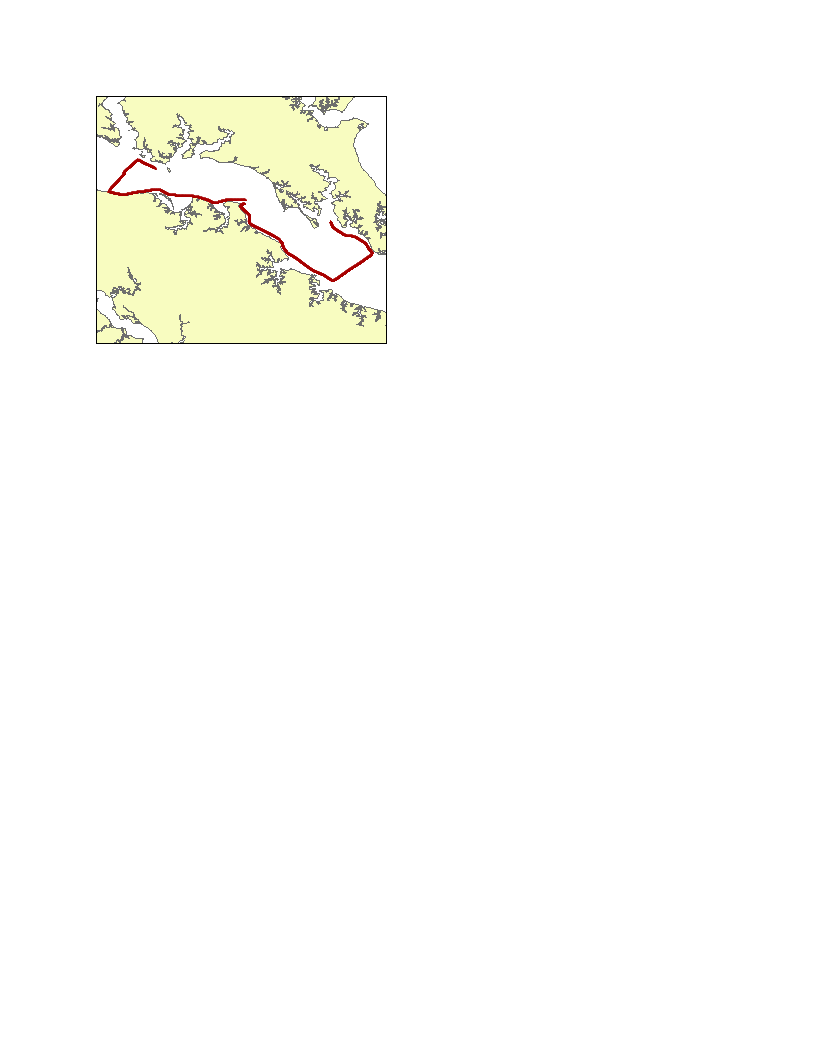 Thumbnail image showing the location of resistivity navigation points collected Sept. 8, 2006. The coastline is included for spatial reference.