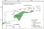 Thumbnail image of figure 10 and link to larger figure. A map showing station locations in the study area where photography and sediment samples were collected. 
