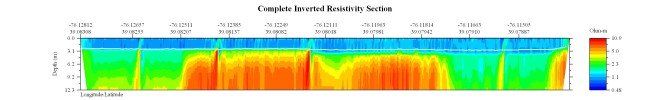 EarthImager thumbnail JPEG image of line 36 resistivity and temperature profile.