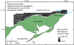 Thumbnail image of figure 17 and link to larger figure. Map showing sidescan-sonar data collected in the study area.