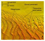 Thumbnail image of figure 18 and link to larger figure. A bathymetric image of transverse sand waves in the study area.