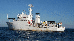 Thumbnail image of figure 2 and link to larger figure. A photograph of the NOAA Ship Thomas Jefferson at sea.