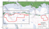 Thumbnail image of figure 1, location map of survey area in the Northern Gulf of Mexico, and link to larger figure. 
