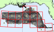 U.S. EEZ Gulf of Mexico area GLORIA sidescan-sonar mosaic index map.