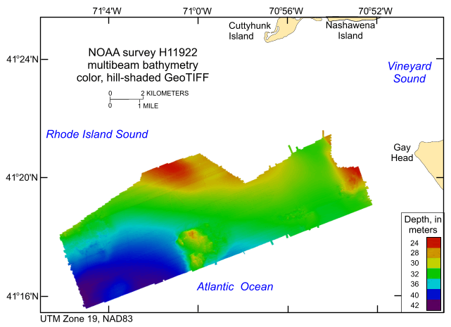 Figure 20. An image of the sea-floor bathymetry in the study area.