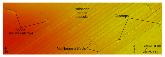 Figure 26. An image of bathymetric data showing rocky areas.