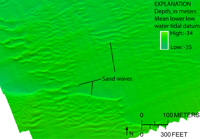 Figure 14. An image showing sand waves in the study area.