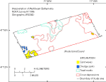 Thumbnail image of figure 12 and link to larger figure. A map showing the interpretations of bathymetry data.