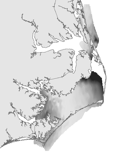 Image showing the gridded depth from the sea surface to the top of Pliocene surface Q0.