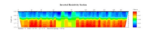EarthImager thumbnail JPEG image of line 23, file 2 resistivity and temperature profile.