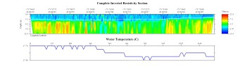 EarthImager thumbnail JPEG image of line 62 resistivity and temperature profile.