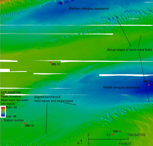 Figure 17. Image of bathymetry in the eastern part of the study area.