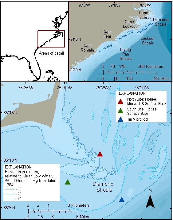 Figure 1, Location map for Cape Hatteras, NC.
