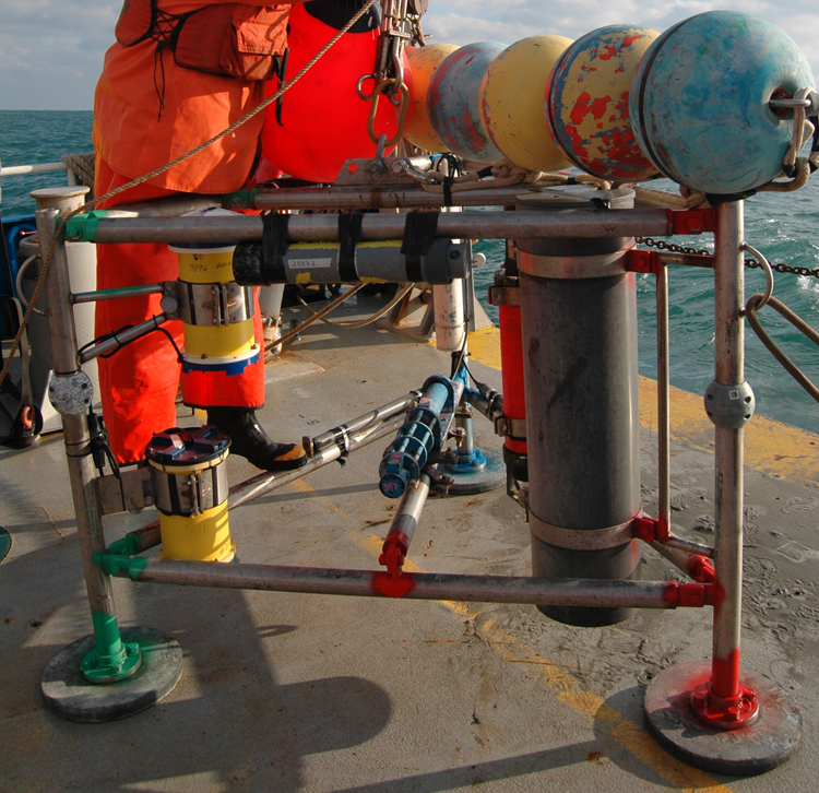 Figure 7, A picture of the micropod tripod deployed off the top of Cape Hatteras.