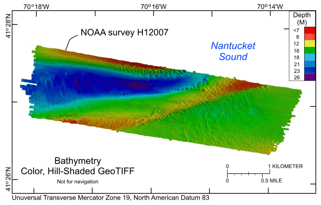 Figure 18. A map showing the bathymetry of the study area.