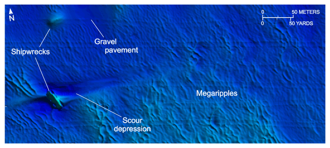Figure 20. An image showing the sea floor in the axis of Cross Rip Channel.