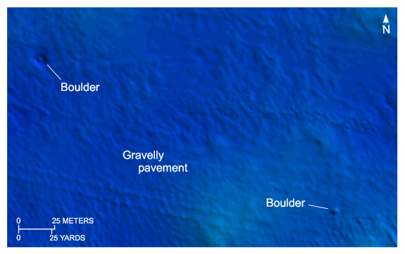 Figure 21. An image of bathymetric data showing boulders.