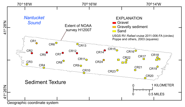 Figure 30. Map of sediment samples in the study area.