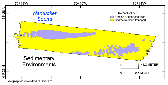 Figure 34. Map of sedimentary environments in the study area.