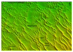 Thumbnail image of figure 28 and link to larger figure. Image of bathymetric data showing megaripples in the southeastern part of the study area.