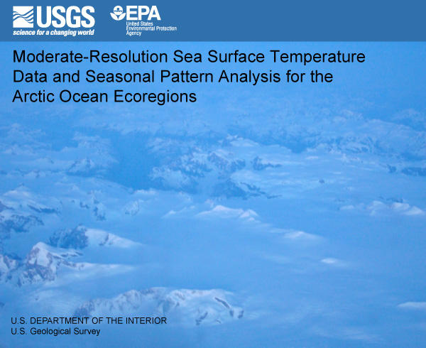 title page graphic showing ocean and plots of sea surface temperature