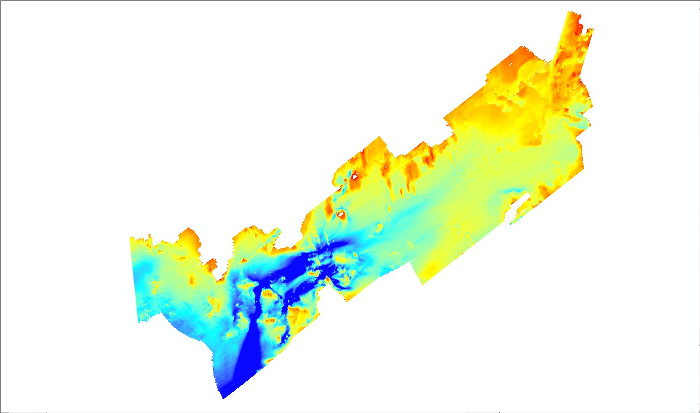 Depth-colored image of bathymetry