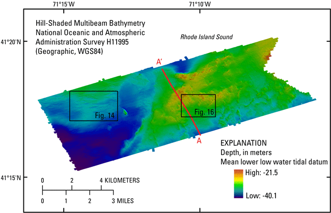 Figure 12. A map showing the bathymetry of the study area.