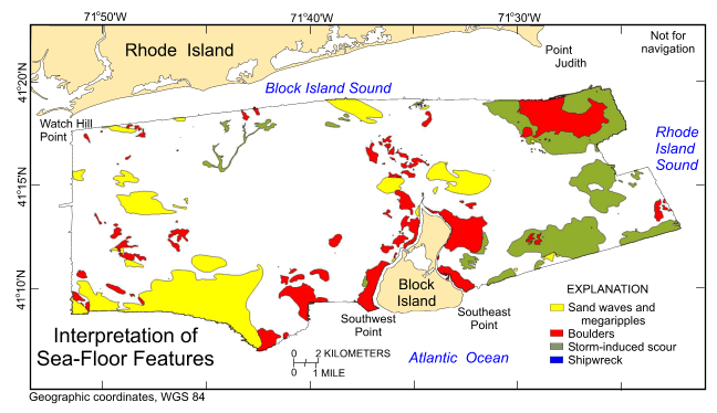 Figure 23. A map of sea-floor features in the study area.