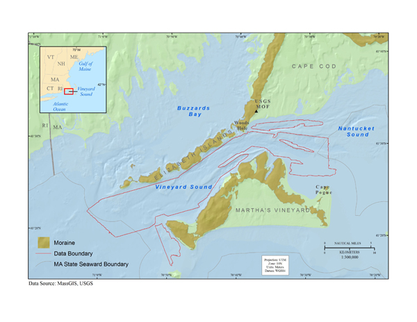Map showing location of the Vineyard Sound survey area