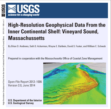 An image showing bathymetry display of the inner continental shelf at Vineyard Sound, Massachusetts