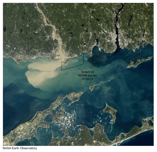 Figure 3. Image of a satellite view of the Connecticut River discharging into Long Island Sound after Hurricane Irene.