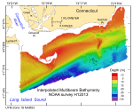 Thumbnail image of figure 19 and link to larger figure. An image of multibeam bathymetry from the study area.