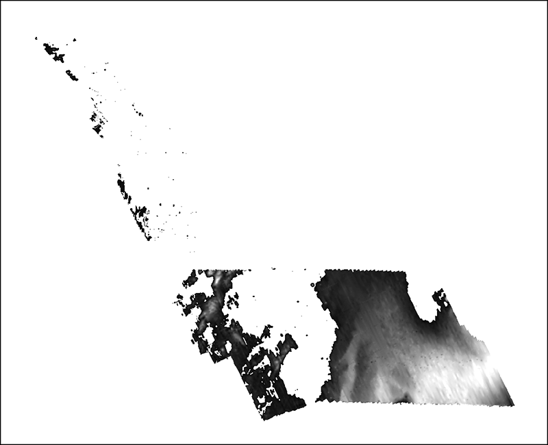 Qmiso: Image of the Holocene marine sediment thickness as stored within ArcMap™ 9.3.1