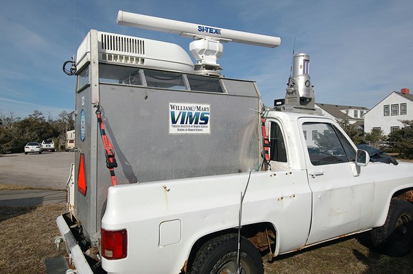 Figure 12, The truck equipped with a coastal LIDAR and Radar Imaging System (CLARIS).