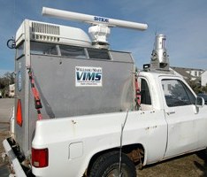 The truck equipped with a coastal LIDAR and Radar Imaging System (CLARIS).