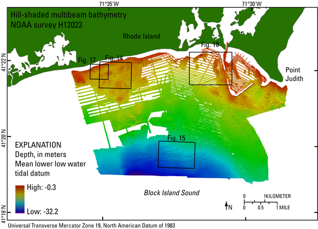 Figure 12. A map showing the bathymetry of the study area.
