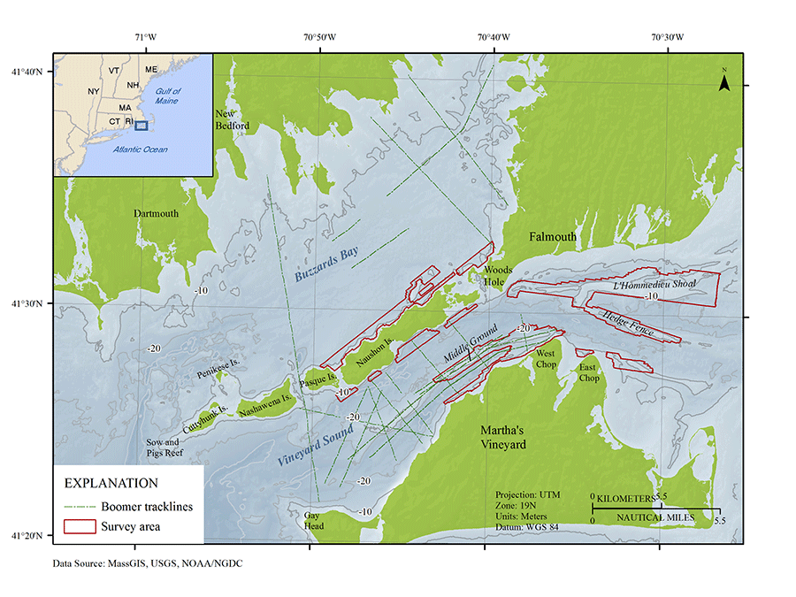 location map of the bathymetric survey areas