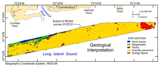 Thumbnail image showing the interpreted bottom features within NOAA survey H12012