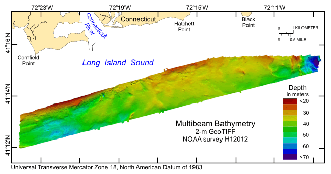 Figure 11. An image of bathymetry in the study area.