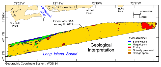 Figure 12. An image of the interpretations of the sea floor features in the study area.