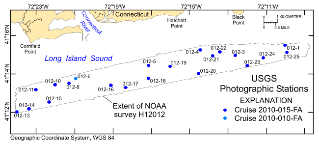 Figure 30. Map of bottom photograph locations in the study area.