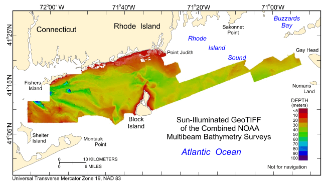 Figure 9. Map of the bathymetry of the study area.