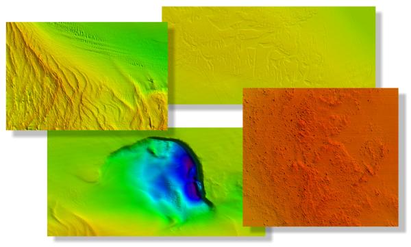 Images of multibeam bathymetry from the study area
