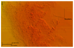 Thumbnail image of figure 12 and link to larger figure. A map showing the bathymetry of an area of bouldery sea floor.