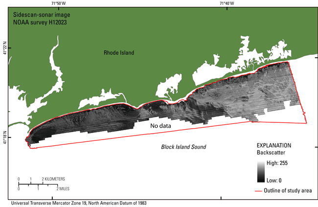 Thumbnail image showing the sidescan sonar imagery produced from data collected during NOAA survey H12296